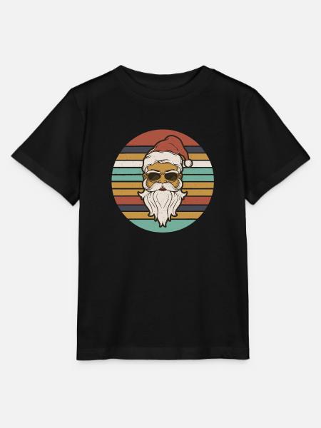 Weihnachtsmann Retro lustiger Stil - Stanley/Stella Kinder T-Shirt MINI CREATOR - Schwarz
