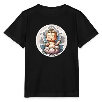 bébé Bouddha - meditation yoga relaxation - T-shirt bio MINI CREATOR Stanley/Stella Enfant - noir - Devant - Mikhail (115cm)