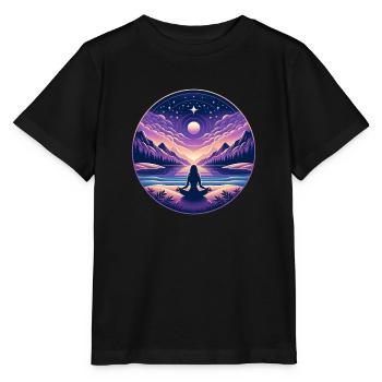 Gelassenes Meditations-Design - Stanley/Stella Kinder T-Shirt MINI CREATOR  - Schwarz - Vorne - Mikhail (115cm)