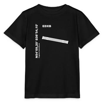 Flugplatz EDXB Design mit Namen und Koordinaten - Stanley/Stella Kinder T-Shirt MINI CREATOR  - Schwarz - Vorne - Mikhail (115cm)