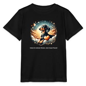 Rainbow Bridge Dachshund Commemoration - Stanley/Stella MINI CREATOR Kids’ T-Shirt - black - Front - Mikhail (115cm)