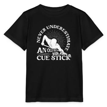 An Old Man With A Cue Stick Billiard Player Billar - Stanley/Stella Kinder T-Shirt MINI CREATOR  - Schwarz - Vorne - Mikhail (115cm)