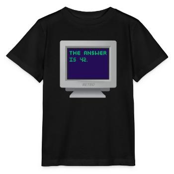 CRT - Die Antwort ist 42. - Stanley/Stella Kinder T-Shirt MINI CREATOR  - Schwarz - Vorne - Mikhail (115cm)