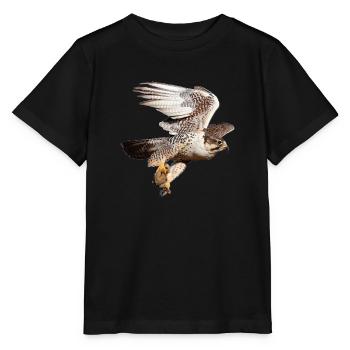 Heiliger Falke im Flug - Stanley/Stella Kinder T-Shirt MINI CREATOR  - Schwarz - Vorne - Mikhail (115cm)