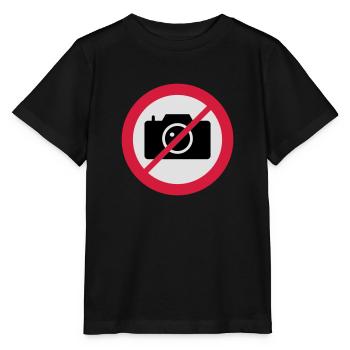 panneau de signalisation appareil photo - T-shirt bio MINI CREATOR Stanley/Stella Enfant - noir - Devant - Mikhail (115cm)