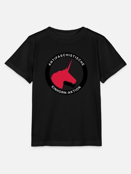 Antifaschistische Einhorn-Aktion - Stanley/Stella Kinder T-Shirt MINI CREATOR  - Schwarz