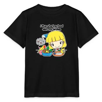 Sharing food - Stanley/Stella MINI CREATOR Kids’ T-Shirt - black - Front - Mikhail (115cm)