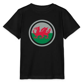 Wales Emblem - Stanley/Stella Kinder T-Shirt MINI CREATOR  - Schwarz - Vorne - Mikhail (115cm)