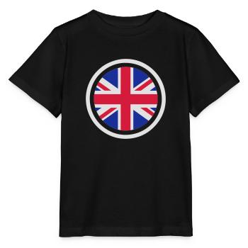 Great Britain (Union Jack) Emblem - Stanley/Stella Kinder T-Shirt MINI CREATOR  - Schwarz - Vorne - Mikhail (115cm)