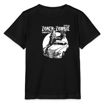 Zonen Zombie Supporter, Design von Mondwinkel - Stanley/Stella Kinder T-Shirt MINI CREATOR  - Schwarz - Vorne - Mikhail (115cm)