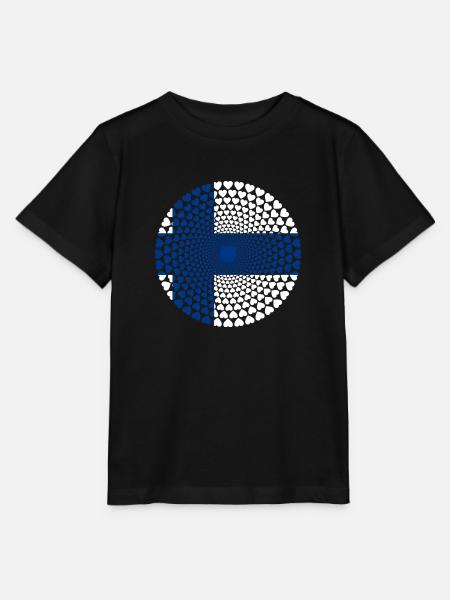 Finland Finland Suomi Love Heart Mandala - Stanley/Stella Kinder-T-shirt MINI CREATOR  - zwart