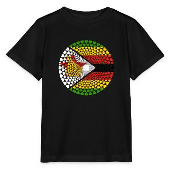 Zimbabwe Simbabwe Great Zimbabwe Love HERZ Mandala - Stanley/Stella Kinder T-Shirt MINI CREATOR  - Schwarz - Vorne - Mikhail (115cm)