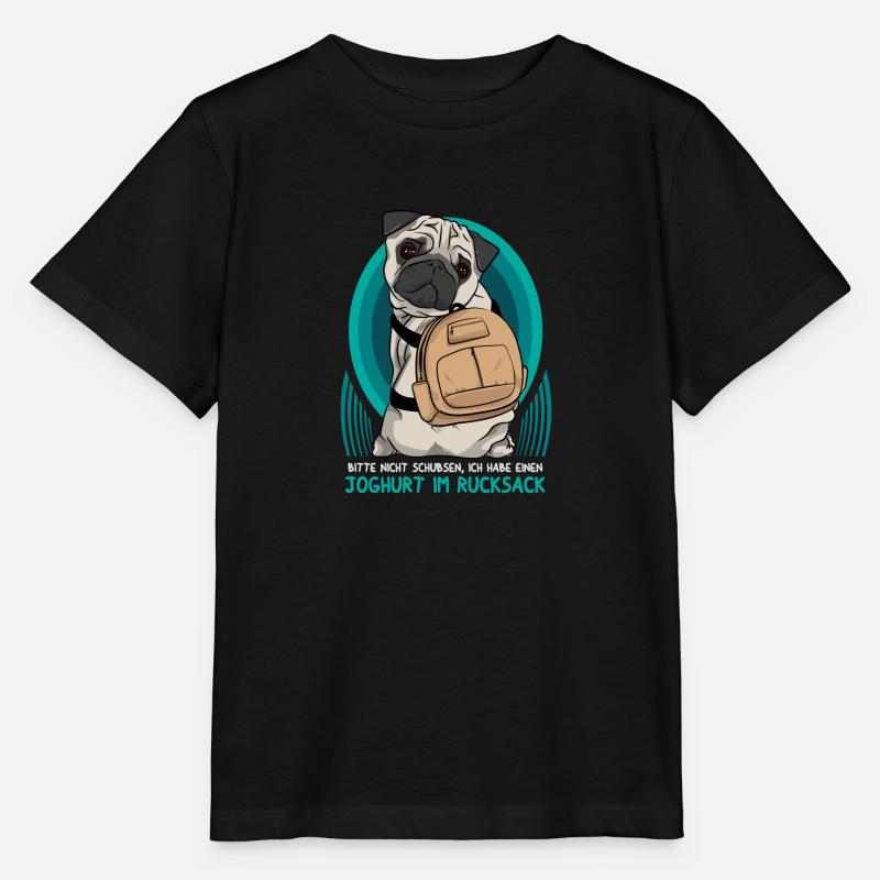 Please do not push! Yoghurt in the backpack. - Stanley/Stella MINI CREATOR Kids’ T-Shirt - black