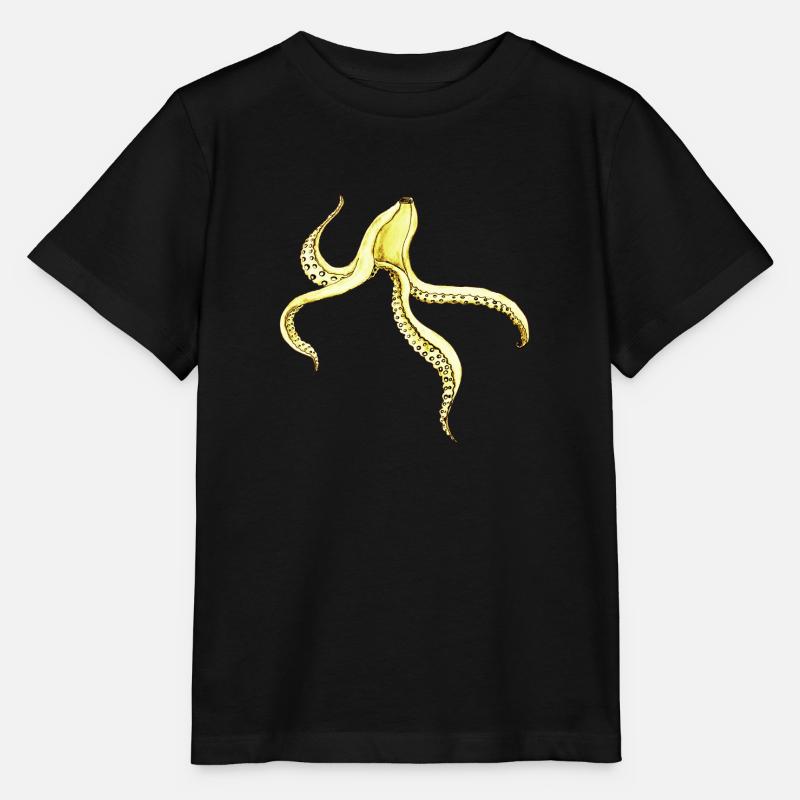 Octopus, banane - T-shirt bio MINI CREATOR Stanley/Stella Enfant - noir