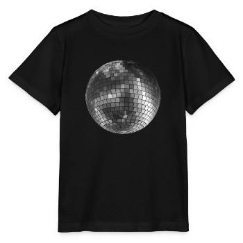Diskokugel Mirrorball silber - Stanley/Stella Kinder T-Shirt MINI CREATOR  - Schwarz - Vorne - Mikhail (115cm)