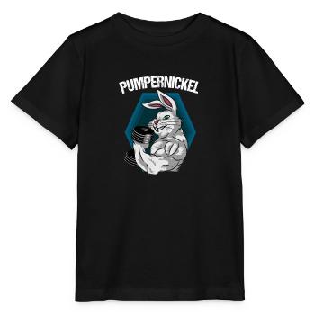 pumpernickel! Rabbits pumping - Stanley/Stella MINI CREATOR Kids’ T-Shirt - black - Front - Mikhail (115cm)