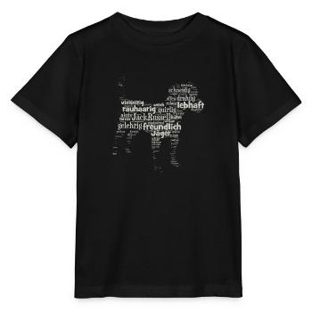 Jack Russell Terrier Charakteristik Wordcloud - Stanley/Stella Kinder T-Shirt MINI CREATOR  - Schwarz - Vorne - Mikhail (115cm)
