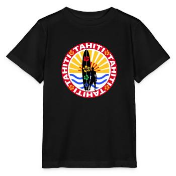 tahiti surfing design - Stanley/Stella Kinder T-Shirt MINI CREATOR  - Schwarz - Vorne - Mikhail (115cm)