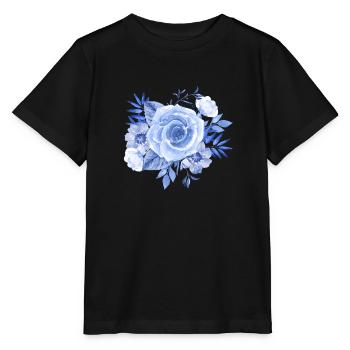 Blaue Rose - Stanley/Stella Kinder T-Shirt MINI CREATOR  - Schwarz - Vorne - Mikhail (115cm)