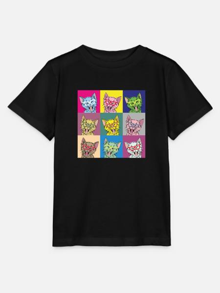 Katzen Pop Art - Stanley/Stella Kinder T-Shirt MINI CREATOR - Schwarz