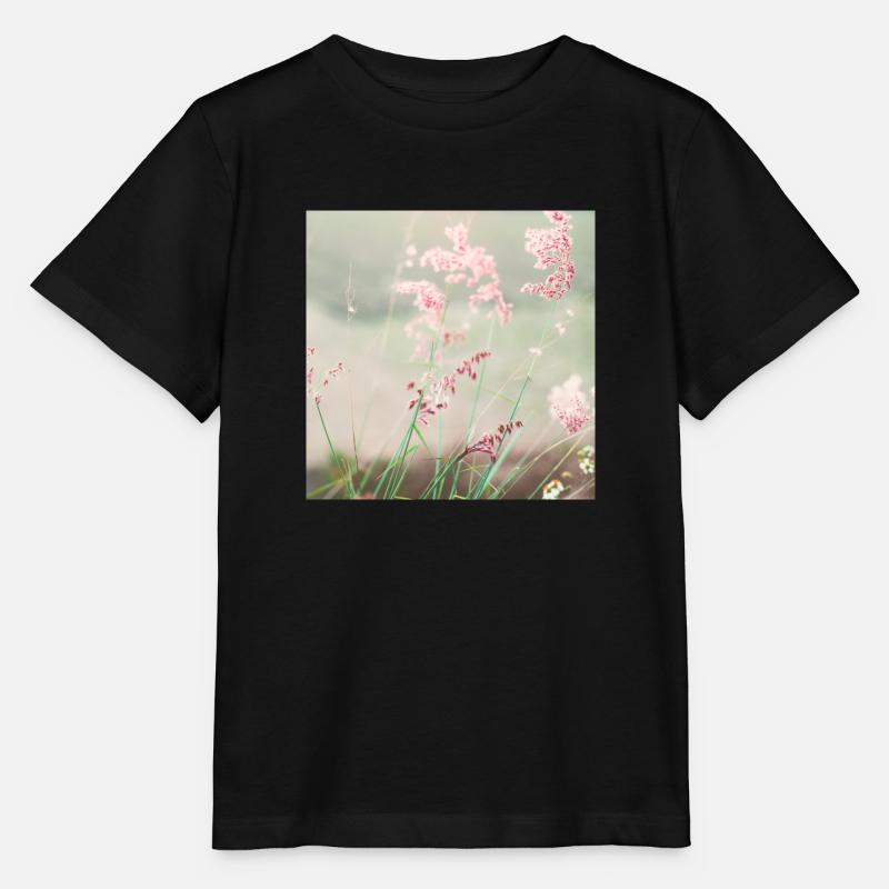 Nature d'aquarelle Prairie d'été - T-shirt bio MINI CREATOR Stanley/Stella Enfant - noir