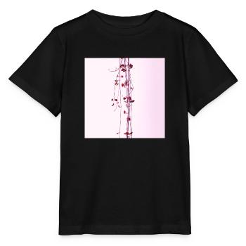Aquarelle de minimalisme de plantes délicates - T-shirt bio MINI CREATOR Stanley/Stella Enfant - noir - Devant - Mikhail (115cm)