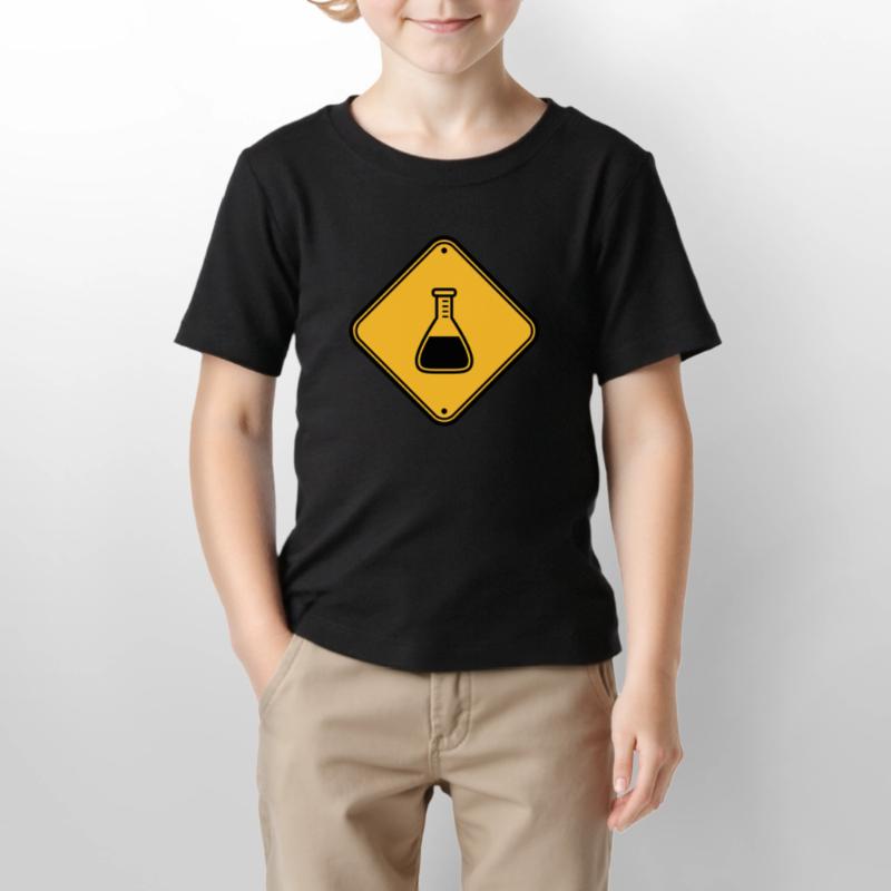 caution science shield note caution flues Stanley/Stella MINI CREATOR Kids’ T-Shirt