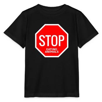 Stop Eating Animals - T-shirt bio MINI CREATOR Stanley/Stella Enfant - noir - Devant - Mikhail (115cm)