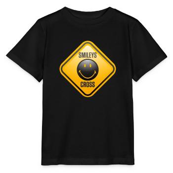 Smiley Shield Cross - T-shirt bio MINI CREATOR Stanley/Stella Enfant - noir - Devant - Mikhail (115cm)