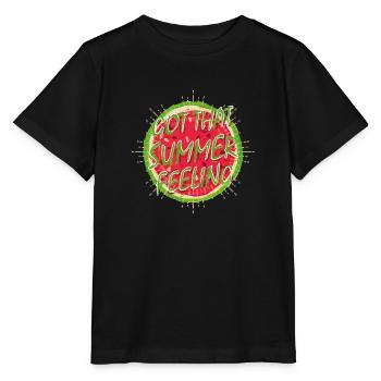 Summer Feeling (melon) - Stanley/Stella MINI CREATOR Kids’ T-Shirt - black - Front - Mikhail (115cm)
