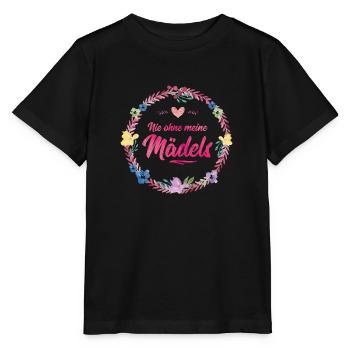 nie ohne meine maedels blumen - Stanley/Stella Kinder T-Shirt MINI CREATOR  - Schwarz - Vorne - Mikhail (115cm)