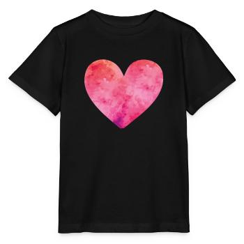 heart watercolor - Stanley/Stella Kinder T-Shirt MINI CREATOR  - Schwarz - Vorne - Mikhail (115cm)