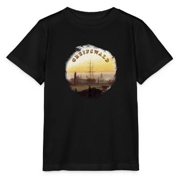 Greifswald Hafen - T-shirt bio MINI CREATOR Stanley/Stella Enfant - noir - Devant - Mikhail (115cm)