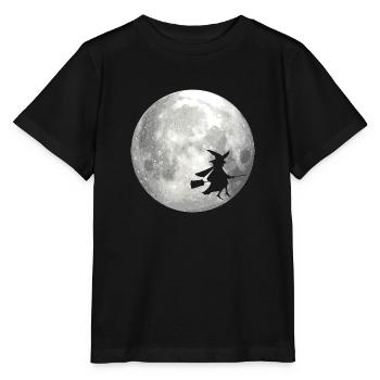 Pleine lune avec sorcière - T-shirt bio MINI CREATOR Stanley/Stella Enfant - noir - Devant - Mikhail (115cm)