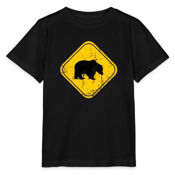 Bear sign vintage stylish - Stanley/Stella Kinder T-Shirt MINI CREATOR  - Schwarz - Vorne - Mikhail (115cm)