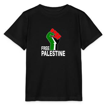 Palestine libre - T-shirt bio MINI CREATOR Stanley/Stella Enfant - noir - Devant - Mikhail (115cm)
