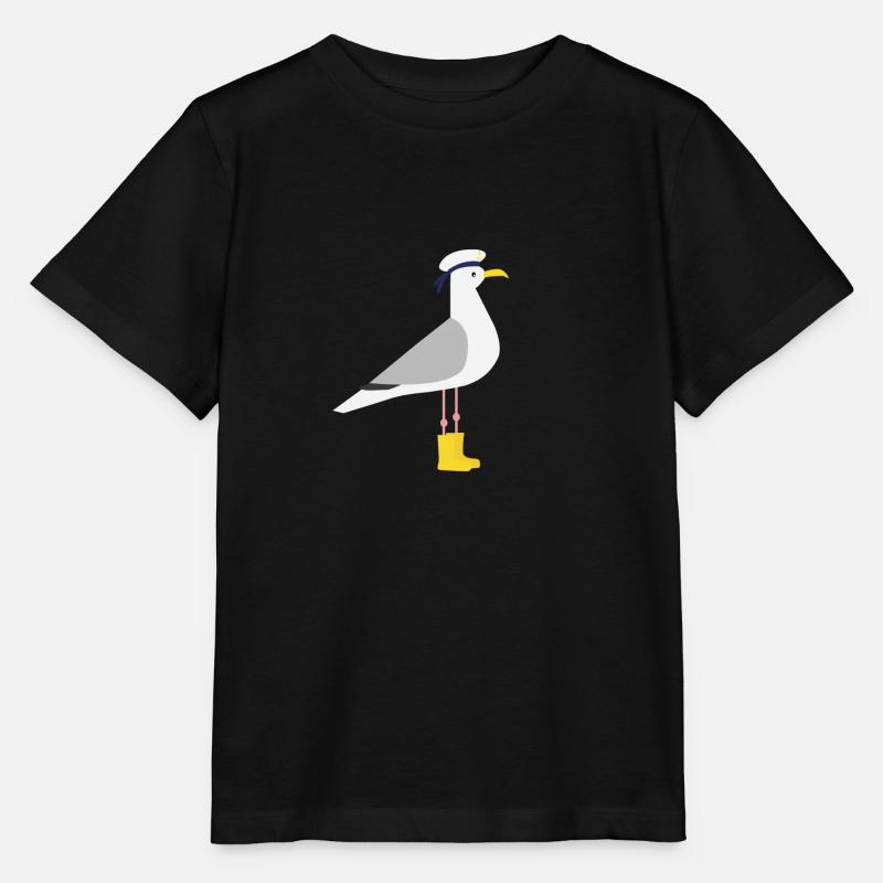 Seagull rubber boots - Stanley/Stella MINI CREATOR Kids’ T-Shirt - black