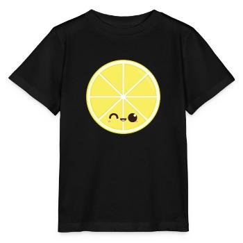 Kawaii lemon slice - Stanley/Stella MINI CREATOR Kids’ T-Shirt - black - Front - Mikhail (115cm)