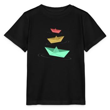 Paper Boats - Stanley/Stella MINI CREATOR Kids’ T-Shirt - black - Front - Mikhail (115cm)