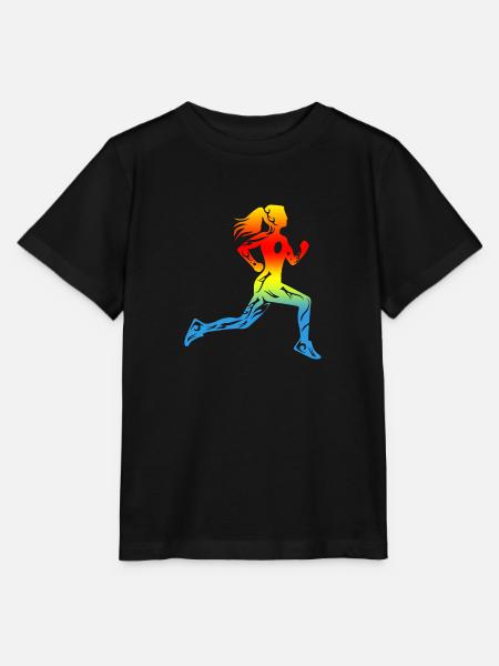Runner Running Girl Tattoo Design Gift - Stanley/Stella MINI CREATOR Kids’ T-Shirt - black