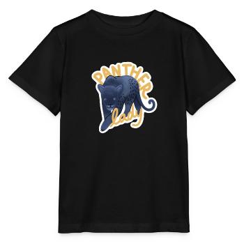 Hand gezeichnet eblack Panther Lady - Stanley/Stella Kinder T-Shirt MINI CREATOR  - Schwarz - Vorne - Mikhail (115cm)