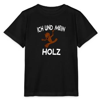 ich und mein holz - Stanley/Stella Kinder T-Shirt MINI CREATOR  - Schwarz - Vorne - Mikhail (115cm)