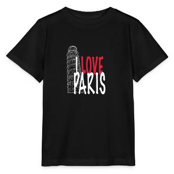 "LOVE PARIS" "Pisa Tower" - Stanley/Stella MINI CREATOR Kids’ T-Shirt - black - Front - Mikhail (115cm)