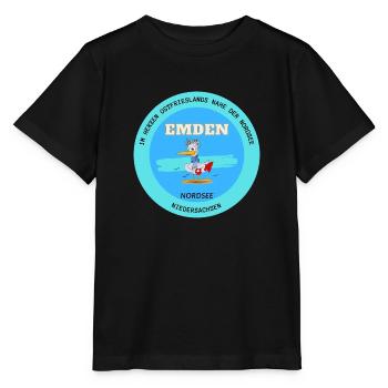 Emden im Herzen Ostfrieslands - Stanley/Stella Kinder T-Shirt MINI CREATOR  - Schwarz - Vorne - Mikhail (115cm)