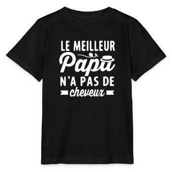 Meilleur Papa N'a Pas De Cheveux Fête Des Pères - T-shirt bio MINI CREATOR Stanley/Stella Enfant - noir - Devant - Mikhail (115cm)