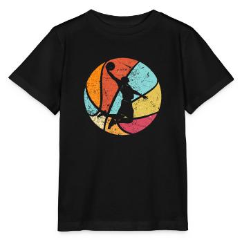 Basketball Spieler Basketballer Retro Dunk - Stanley/Stella Kinder T-Shirt MINI CREATOR  - Schwarz - Vorne - Mikhail (115cm)