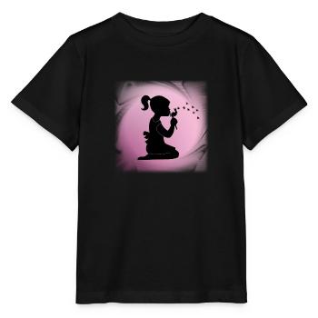 Mädchen mit Pusteblume - Stanley/Stella Kinder T-Shirt MINI CREATOR  - Schwarz - Vorne - Mikhail (115cm)