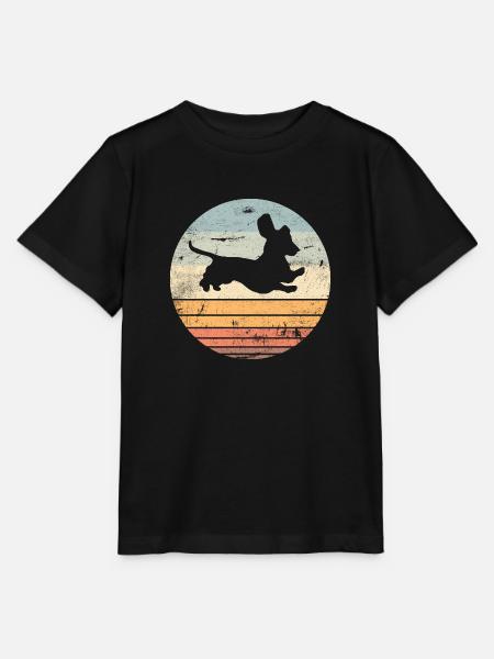 Dackel Sprung Dackelhund Dachshund Vintage - Stanley/Stella Kinder T-Shirt MINI CREATOR  - Schwarz