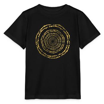 illusion d'optique en cercle d'ore - T-shirt bio MINI CREATOR Stanley/Stella Enfant - noir - Devant - Mikhail (115cm)