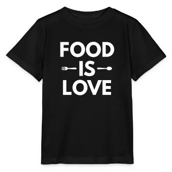 Food Is Love - Stanley/Stella MINI CREATOR Kids’ T-Shirt - black - Front - Mikhail (115cm)